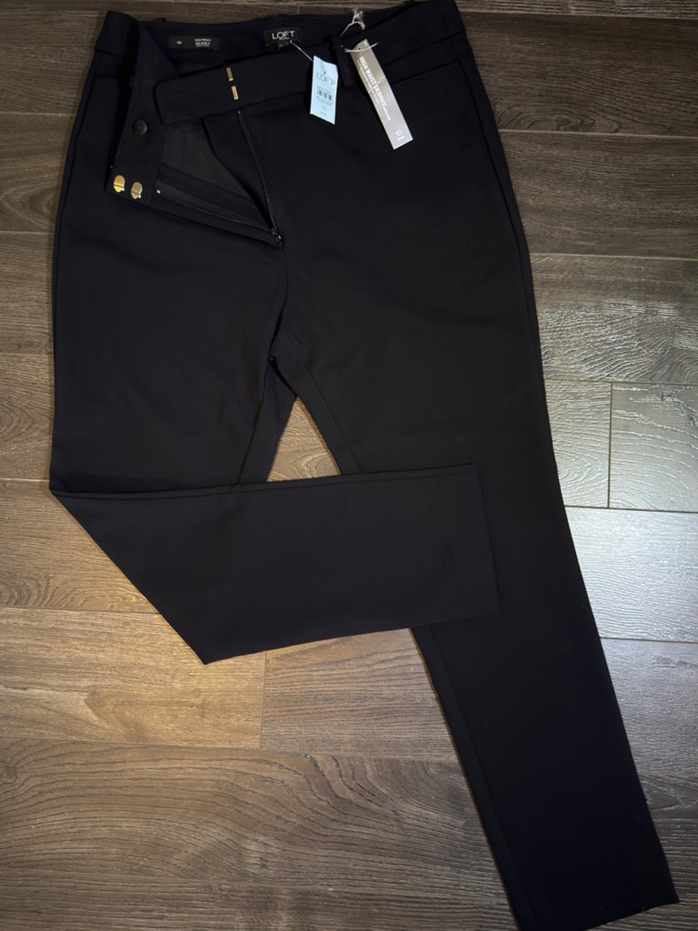 NEW LOFT Black Ankle-Length Stretch Dress Pants